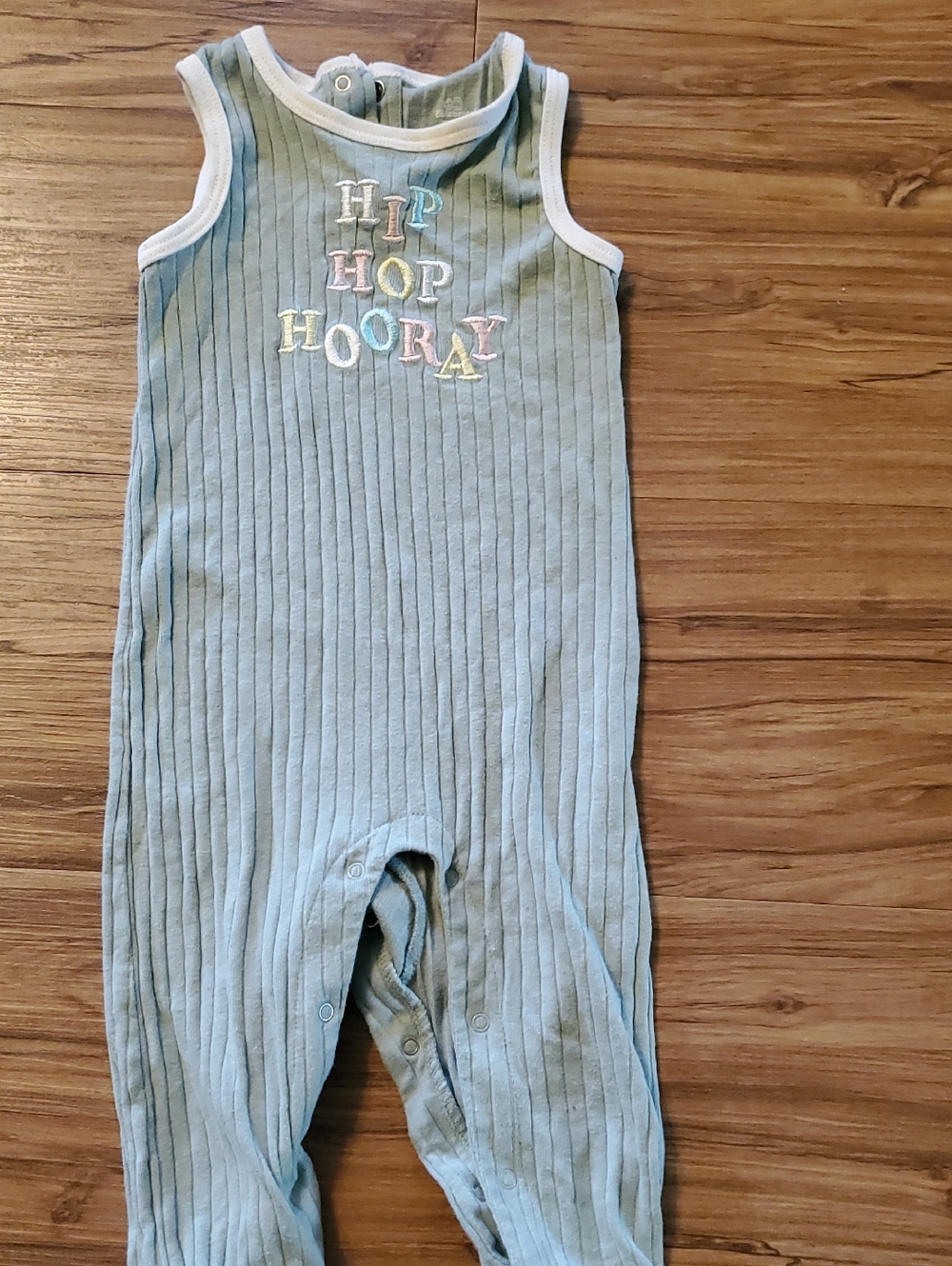 Sleeveless Ribbed Baby Romper with 'Hip Hop Hooray'